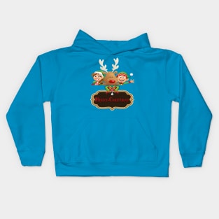 Merry Christmas Elves Kids Hoodie